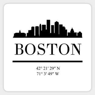 BOSTON MASSACHUSETTS BLACK SILHOUETTE SKYLINE ART Sticker